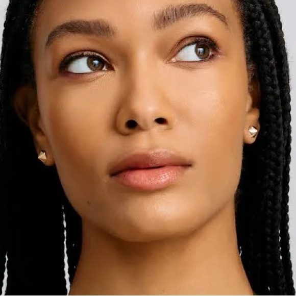 Harwell Godfrey hexagonal pyramid diamond 18K post earrings - Picture 3 of 5